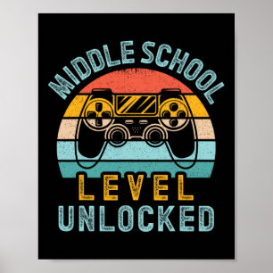 School Level Unlocked Video Game Back To School Bo Poster