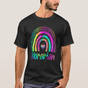 School Librarian Boho Rainbow Tie Dye Back To Scho T-Shirt