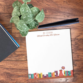 School Librarian Bookshelf Notepad