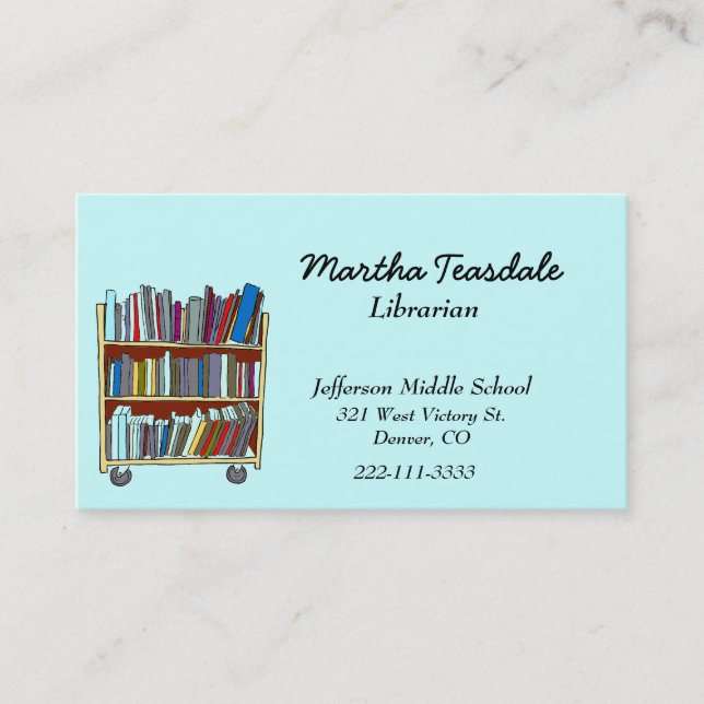 School Librarian  Business Card (Front)