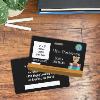 School Librarian ID Badge with District Seal