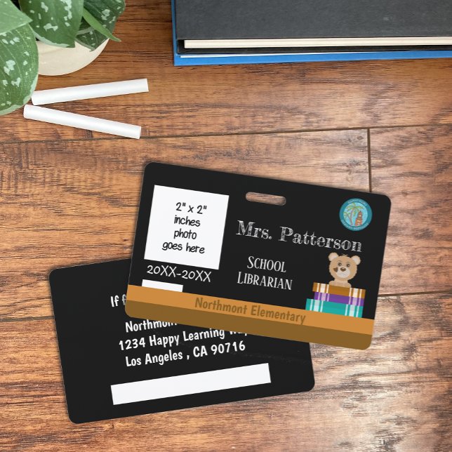 School Librarian ID Badge with District Seal  (Creator Uploaded)