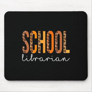 School Librarian leopard Squad Cute Fall Autumn Th Mouse Mat