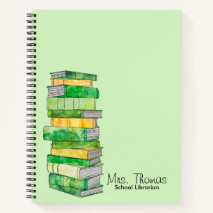 School Librarian Personalised Notebook (Green)