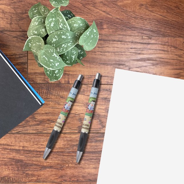 School librarian personalised penguin pen (Creator Uploaded)