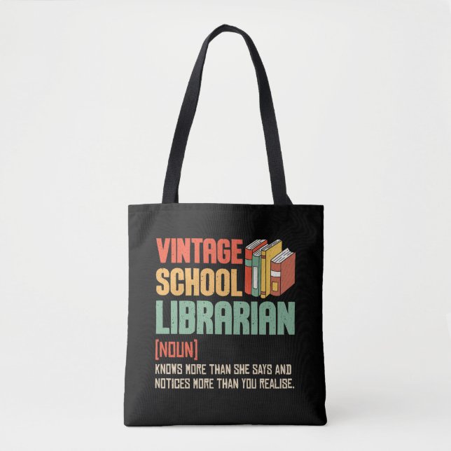 School Librarian Pronunciation Funny Tote Bag (Front)