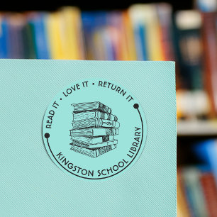 School Library Read It Love it Return It Customise Classic Round Sticker