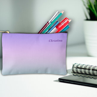 School Lilac Ombre Custom Name Accessory Pouch