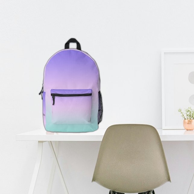 School Lilac Ombre Custom Name Printed Backpack (Creator Uploaded)