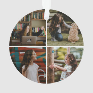 School logo with Four Photo Back Ornament