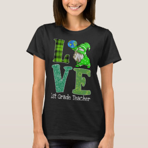 School Love Gnome Earth Day 2023 1st Grade Teacher T-Shirt