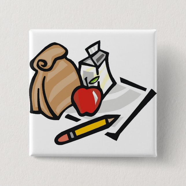 School Lunch 15 Cm Square Badge (Front)