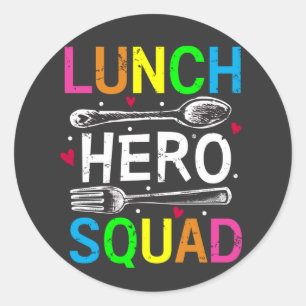 School Lunch Hero Squad Cafeteria Workers Classic Round Sticker
