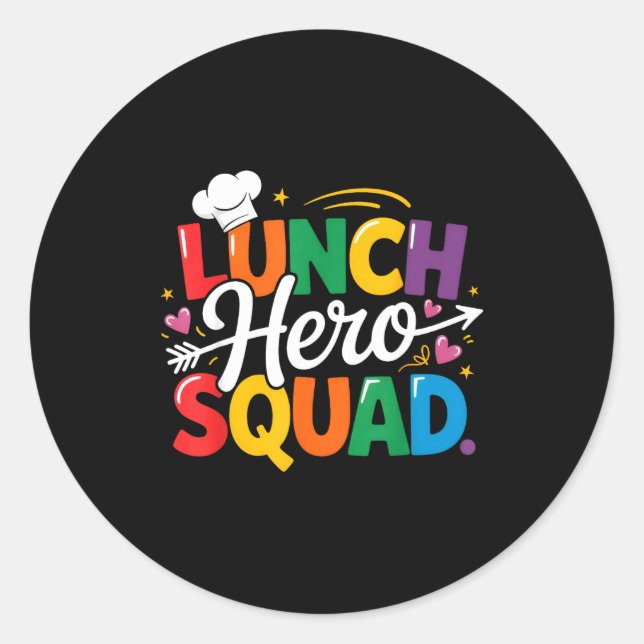 School Lunch Hero Squad Cafeteria Workers Crew Lad Classic Round Sticker (Front)