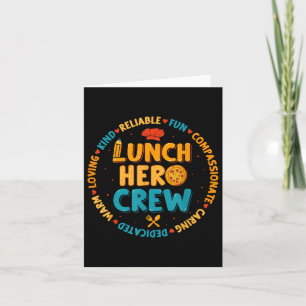 School Lunch Hero Squad Funny Cafeteria Workers Cr Card
