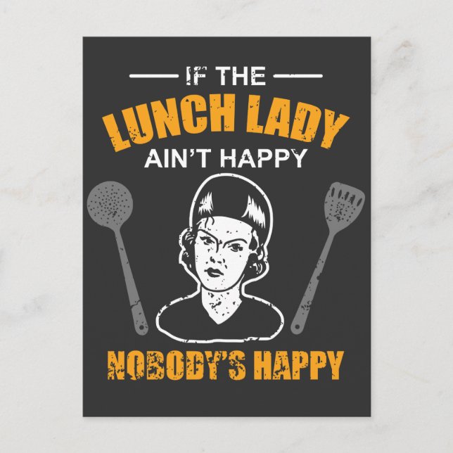 School Lunch Lady Cafeteria Worker Postcard (Front)