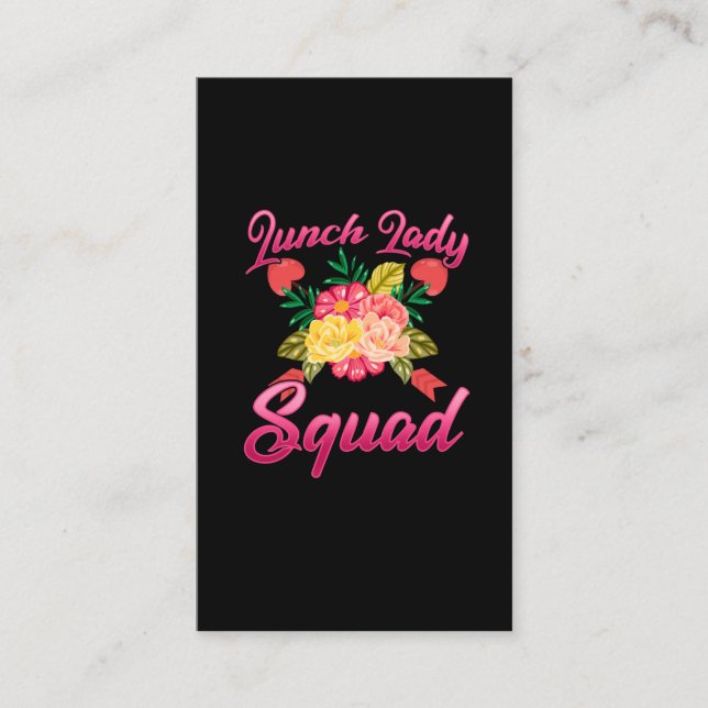 School Lunch Lady Squad Cafeteria Woman Business Card (Front)