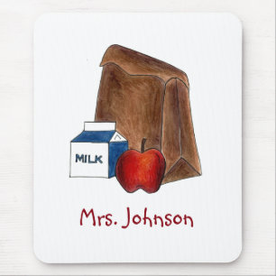 School Lunch Personalised Teacher Gift Mouse Pad