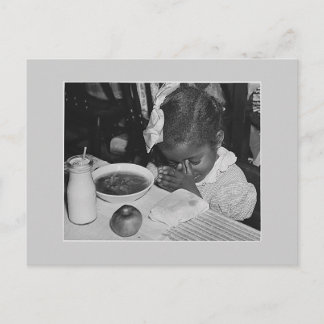School lunch program, 1930s postcard