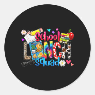 School Lunch Squad Back to School Teacher Classic Round Sticker