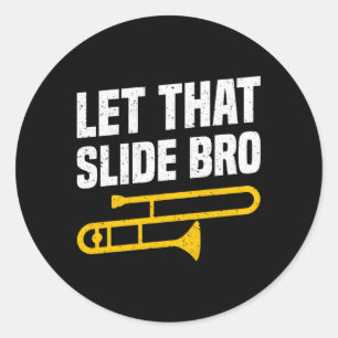 School Marching Band Trombone Classic Round Sticker