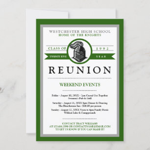 School Mascot High School Reunion Invitations