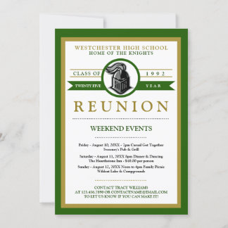 School Mascot High School Reunion Invitations