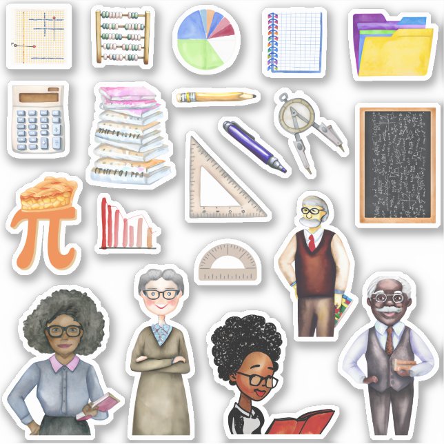 School Math Teacher Stickers (Front)