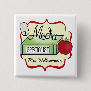 School Media Specialist 15 Cm Square Badge