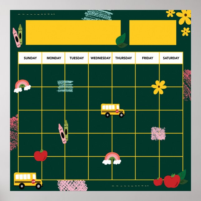 School Memory Teacher Classroom Calendar Poster (Front)