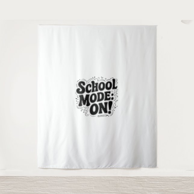 School Mode: ON! ,Vintage-Inspired Design Tapestry (Front)
