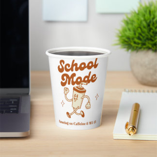 School Mode: Running on Caffeine & Wi-Fi – Mug Paper Cups