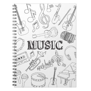 School Music Teacher Doodle Music Art Colouring Sc Notebook