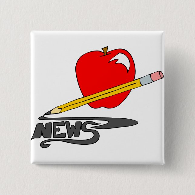 School Newsletter 15 Cm Square Badge (Front)