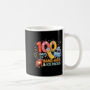 School nurse 100 days band aids ice packs 100 days coffee mug