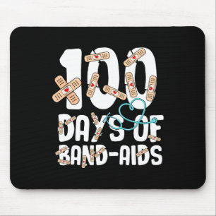School Nurse 100 Days Of Bynd-aids Nurse 100th Day Mouse Mat