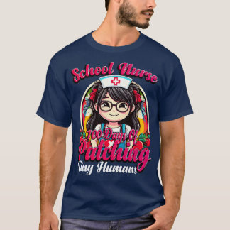 School Nurse 100 Days Of Patching Tiny Humans 100t T-Shirt