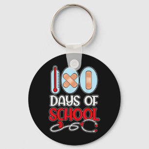 School Nurse 100 Days Of School Love Stethoscope N Key Ring