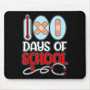 School Nurse 100 Days of School LOVE Stethoscope N Mouse Mat
