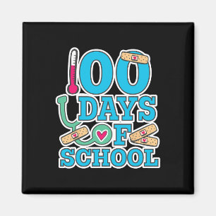 School Nurse 100 Days Of School Magnet