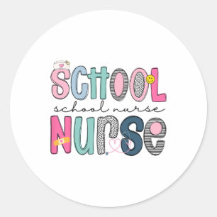 School Nurse Appreciation Day For Best Nurses Back Classic Round Sticker