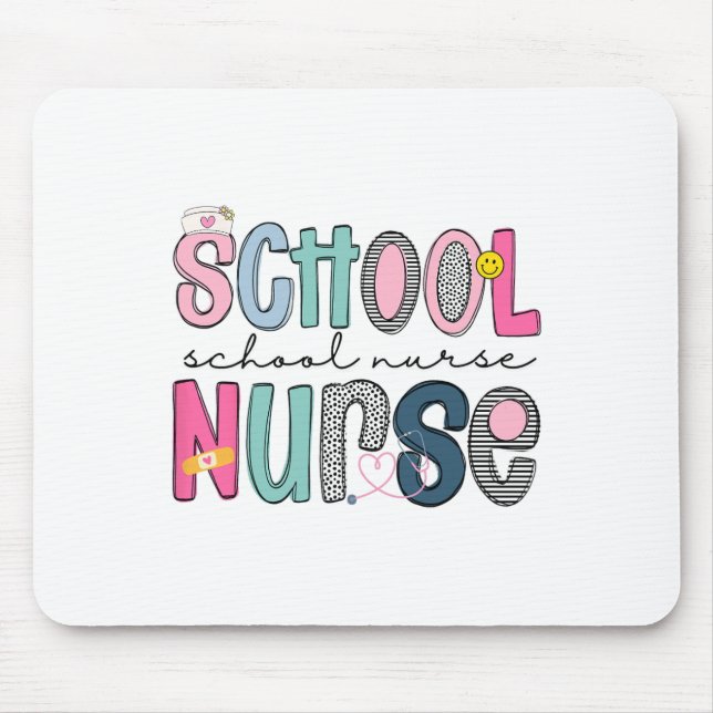 School Nurse Appreciation Day For Best Nurses Back Mouse Mat (Front)