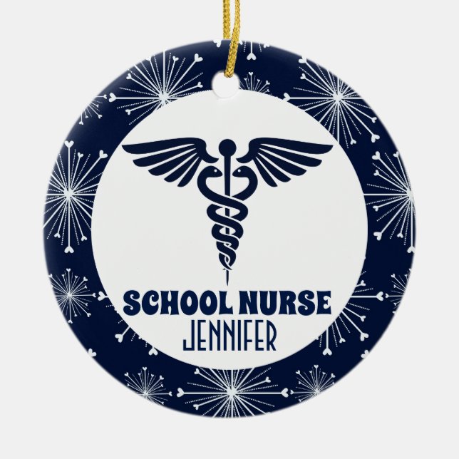 School Nurse Appreciation Gift Ceramic Tree Decoration (Front)