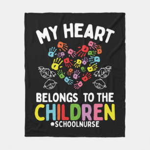 School Nurse Appreciation My Heart to my Children Fleece Blanket