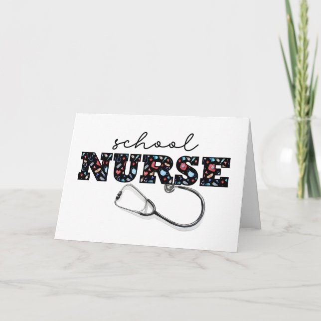 School NURSE Appreciation on Nurses Day Card (Front)