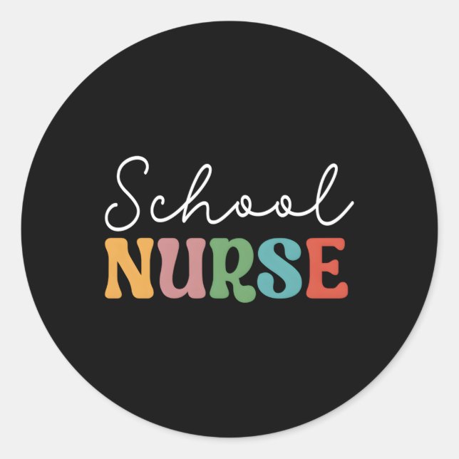 School Nurse Back To School Minimalistic Classic Round Sticker (Front)