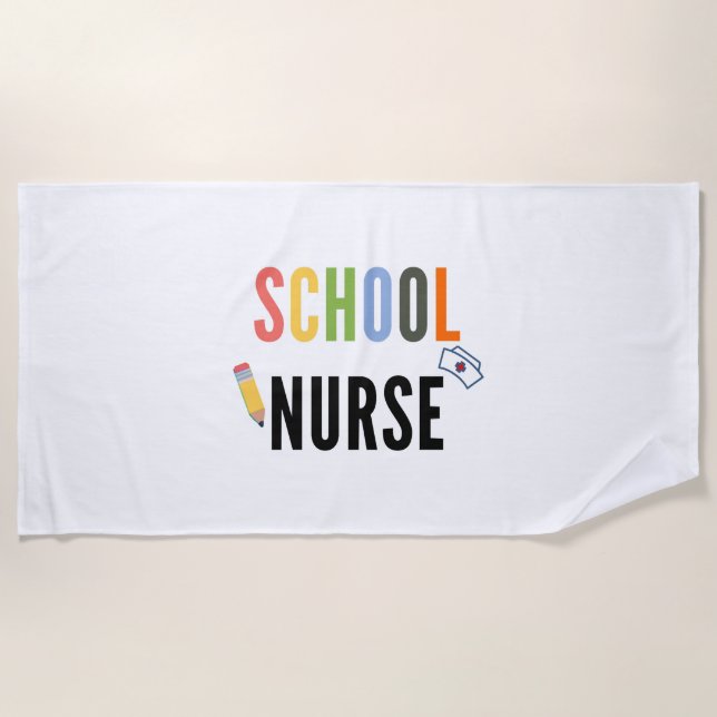 School Nurse  Beach Towel (Front)