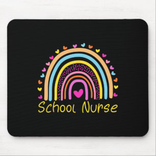 School Nurse Boho Rainbow Nurse Day Byck To School Mouse Mat