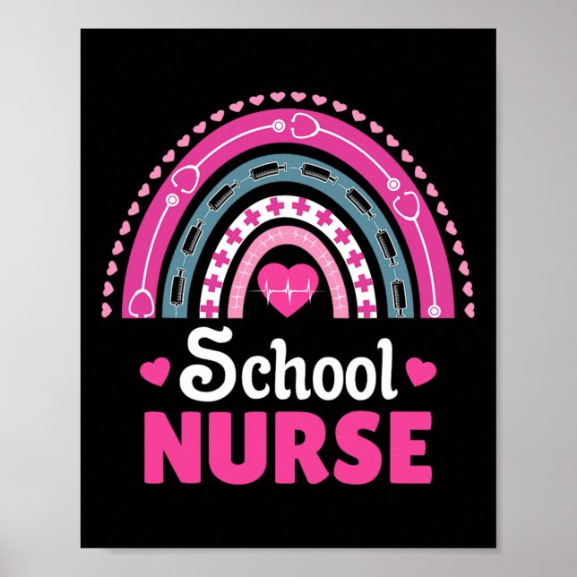 School Nurse Boho Rainbow  Poster (Front)