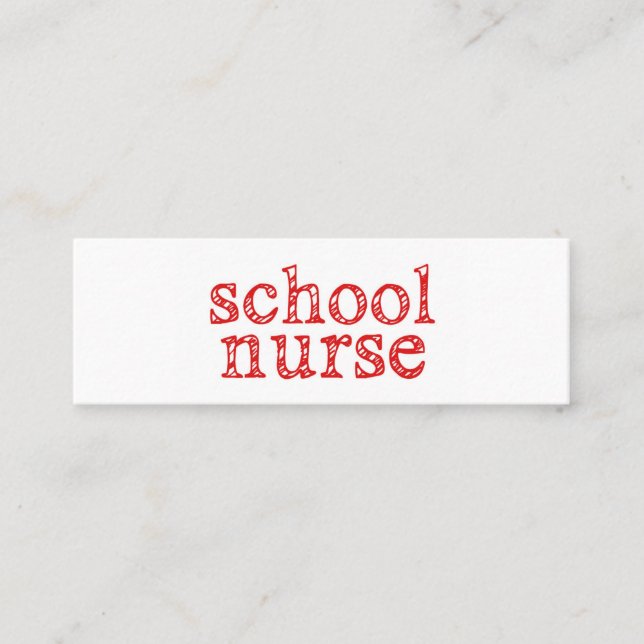 school nurse business card (Front)